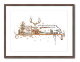 Hunting & Fishing Shelf - Watercolour Print